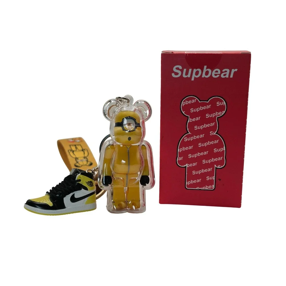 Supbear Minion Bearbrick Keychain Jordan 1 Pollen Sneaker Charm Garfield Strap
